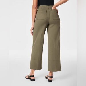 LIKE NEW Spanx Twill Wide Leg Pant Olive Green